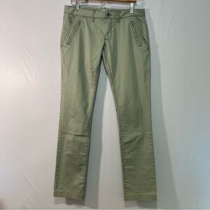 Diesel Pants Womens‎ Green Low Rise Tapered Fit Five Pocket Chino Jeans Size 32